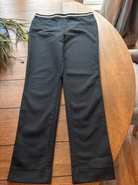 DKNY Black Pants with White Stripe Waistband